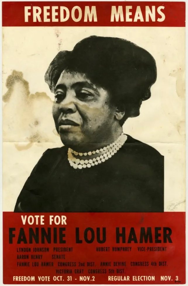 Freedom Means — Vote for Fannie Lou Hamer campaign poster
